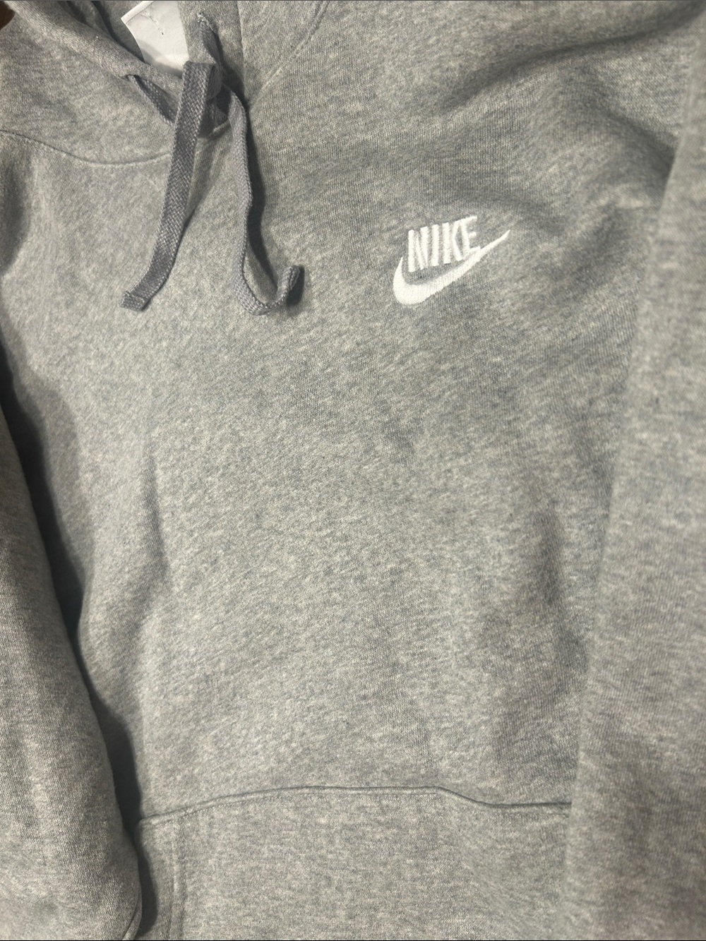 Nike Gray Pullover Hoodie with White Swoosh - Picture 3 of 5